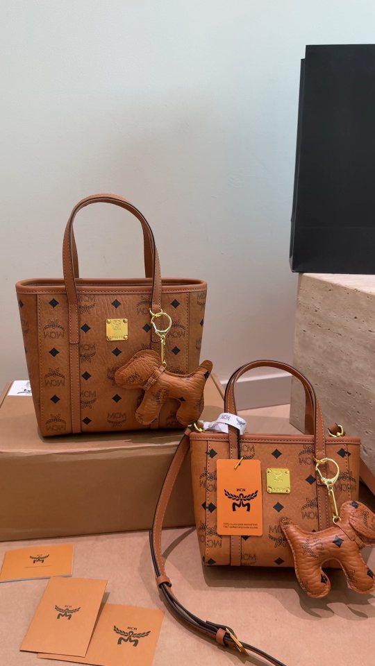 MCM Monogram Tapered Tote Bag — comparison