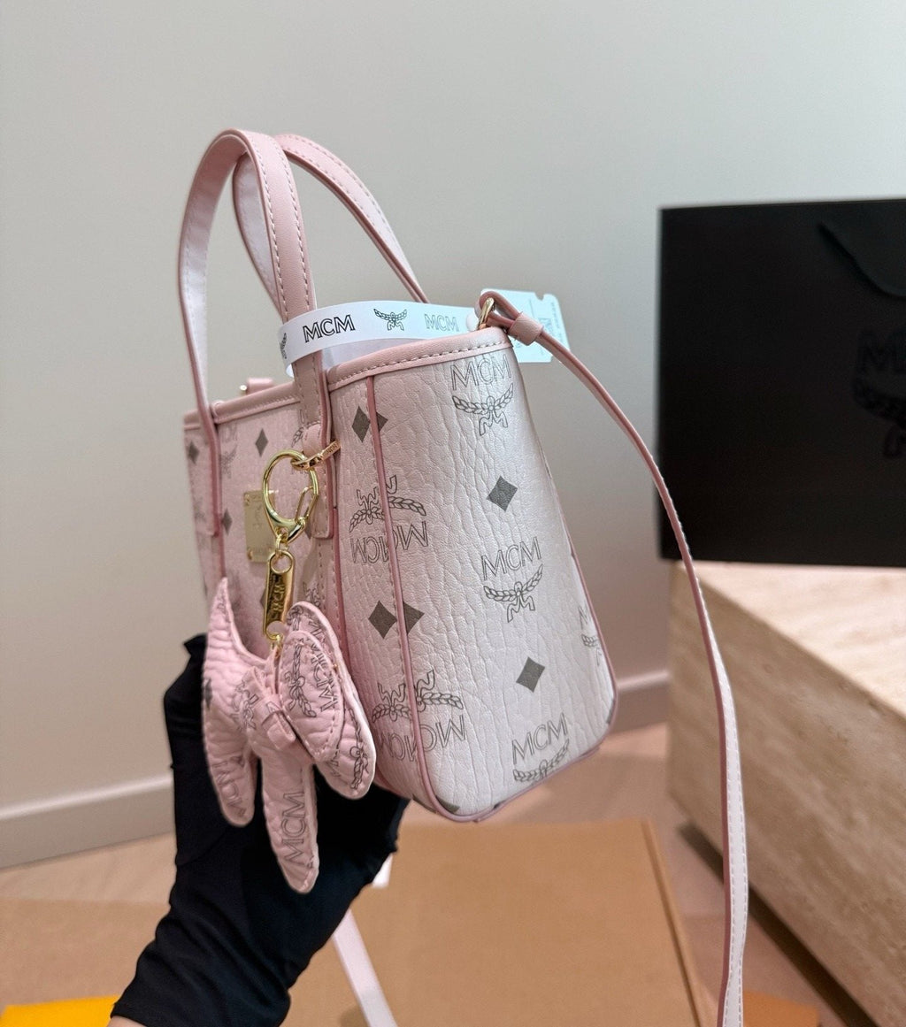 MCM Monogram Tapered Tote Bag — side