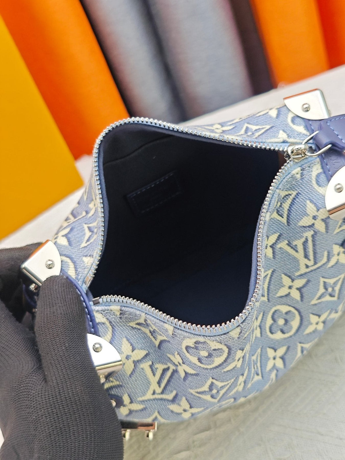 Louis Vuitton Side Trunk Denim Rendez-Vous Handbag — front