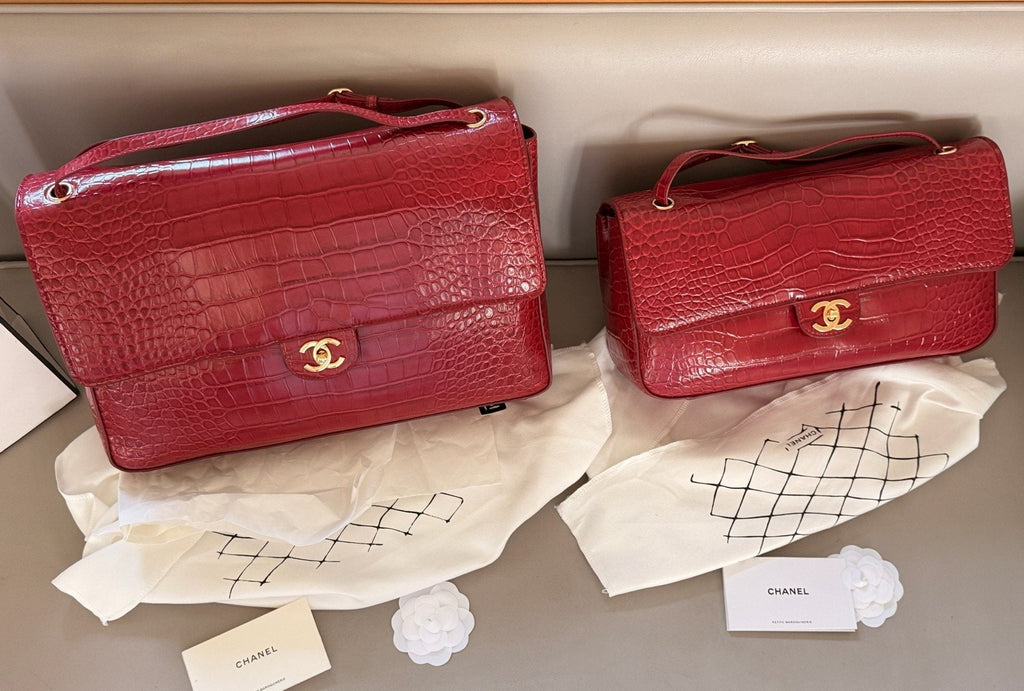 Chanel CF Crocodile-Embossed Flap Shoulder Bag — hero