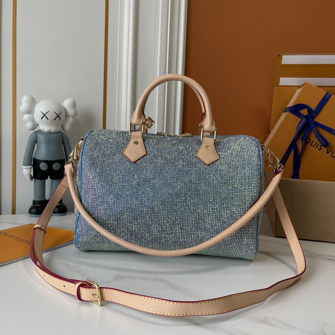 Louis Vuitton Speedy Bandoulière Crystal-Embellished Boston Bag — back