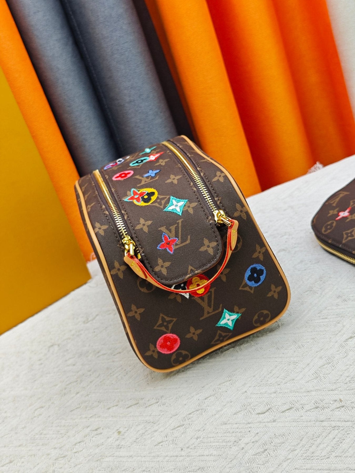 Louis Vuitton Multicolor Embroidered Monogram Zip Pouch — side