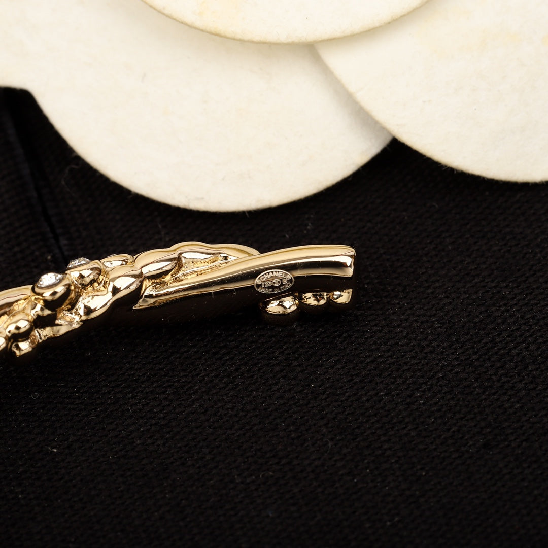 Chanel Twist Open Cuff Gold Bracelet