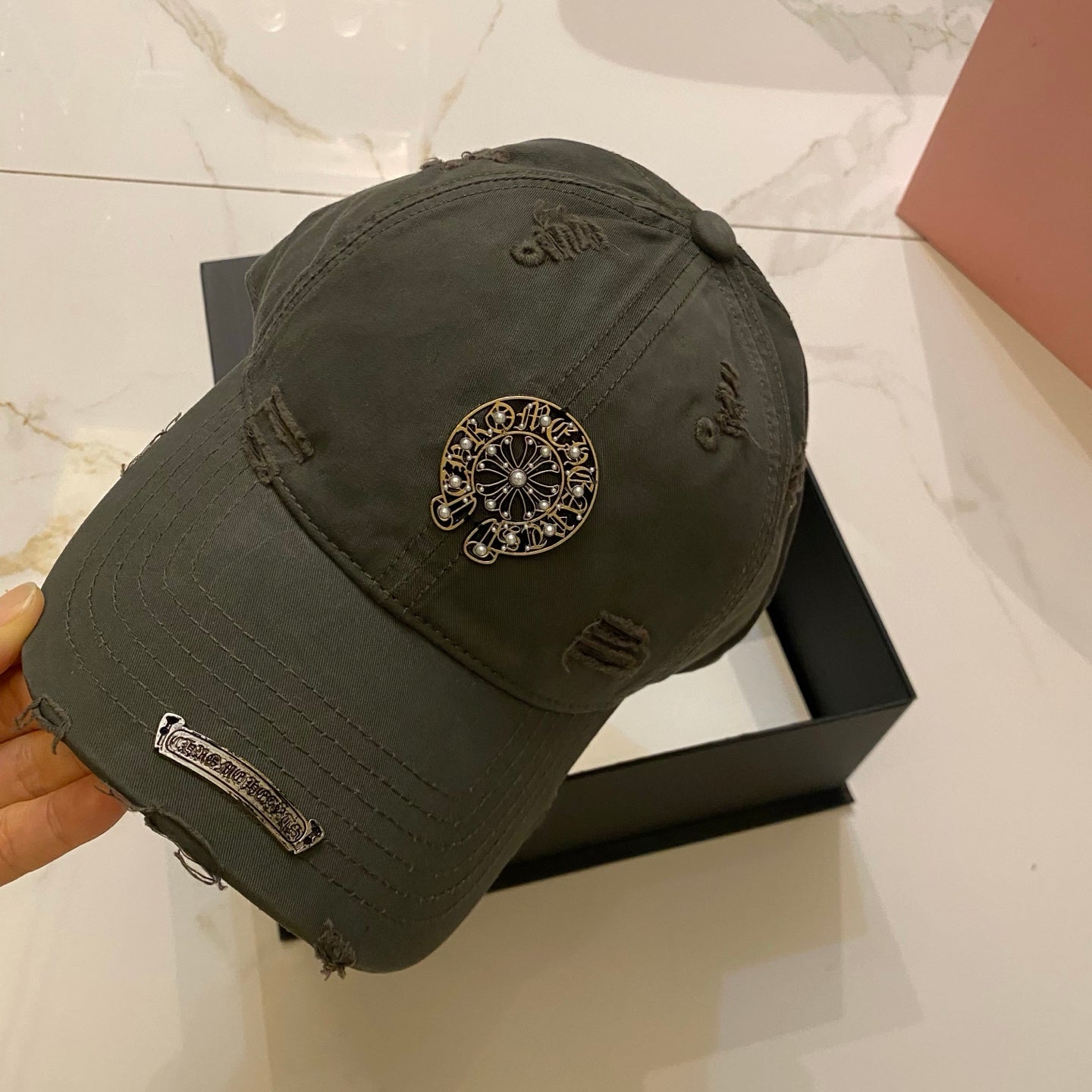 Chrome Hearts Distressed Baseball Cap