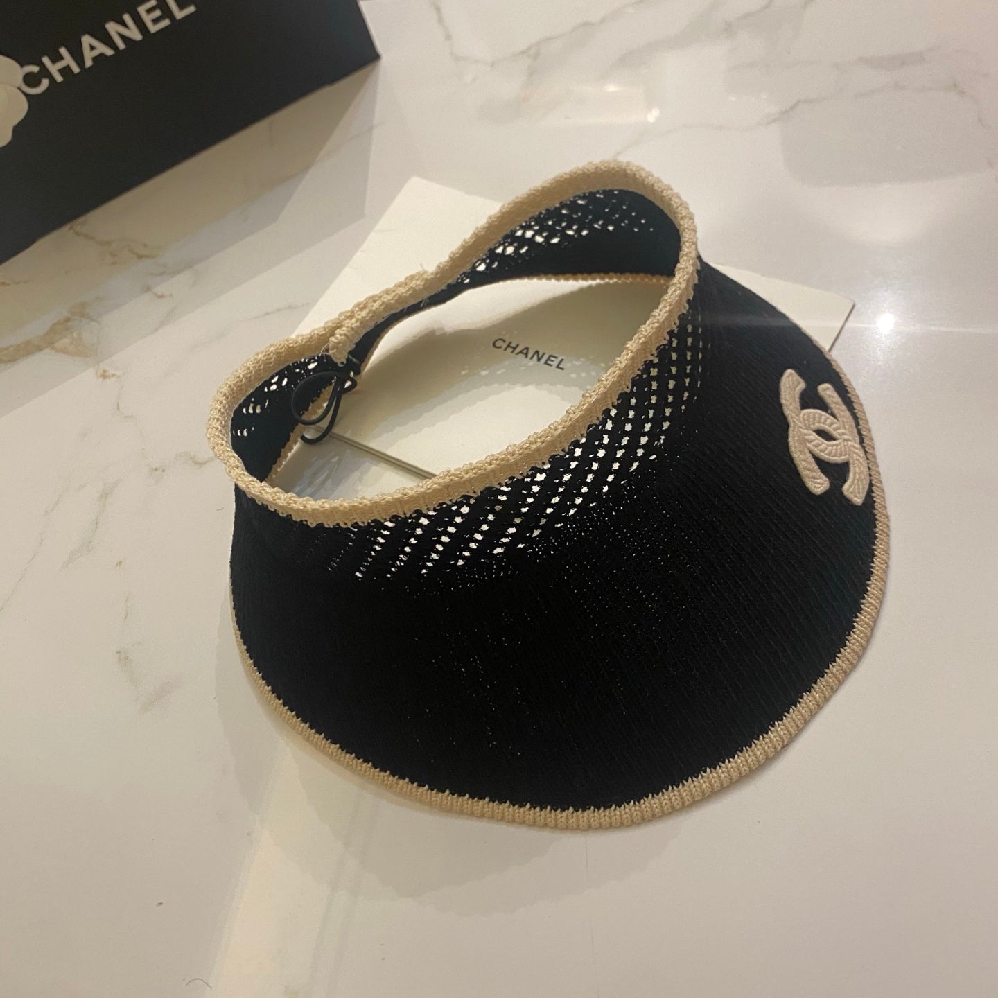 CHANEL Knitted Sun Visor Hat