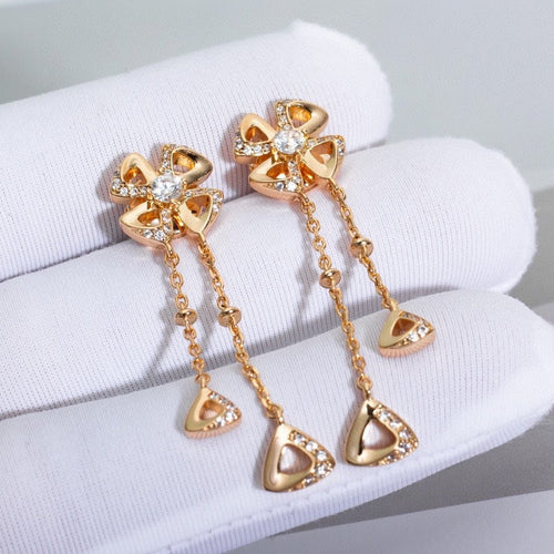 BVLGARI FIOREVER PINK GOLD DIAMONDS EARRINGS